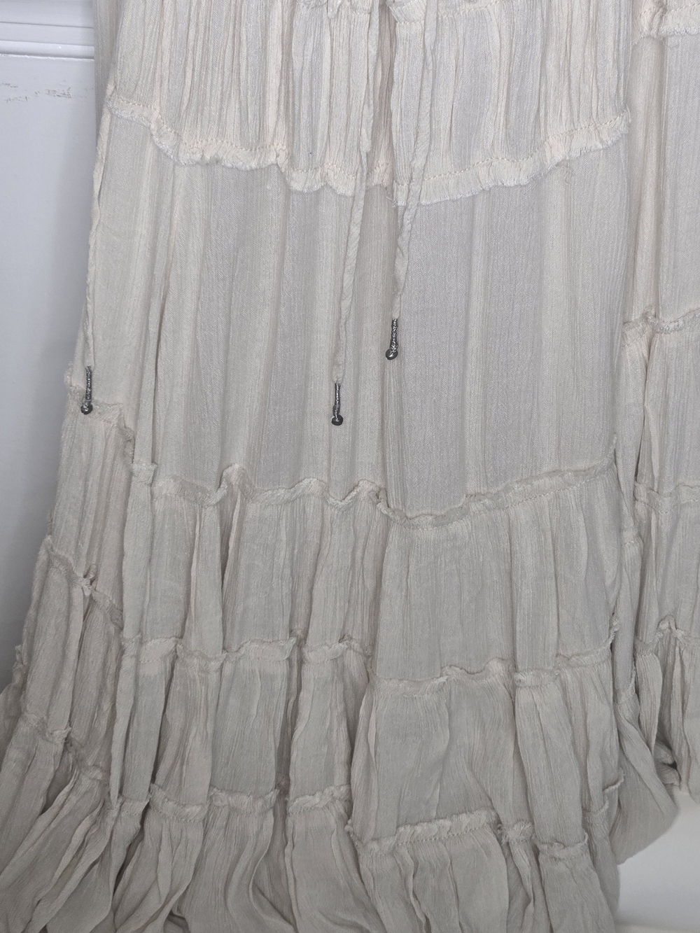 NWT Free People Burst Of Bliss Maxi Dress Cream Boho Flowy, Romantic Tiered  XS - Picture 11 of 14